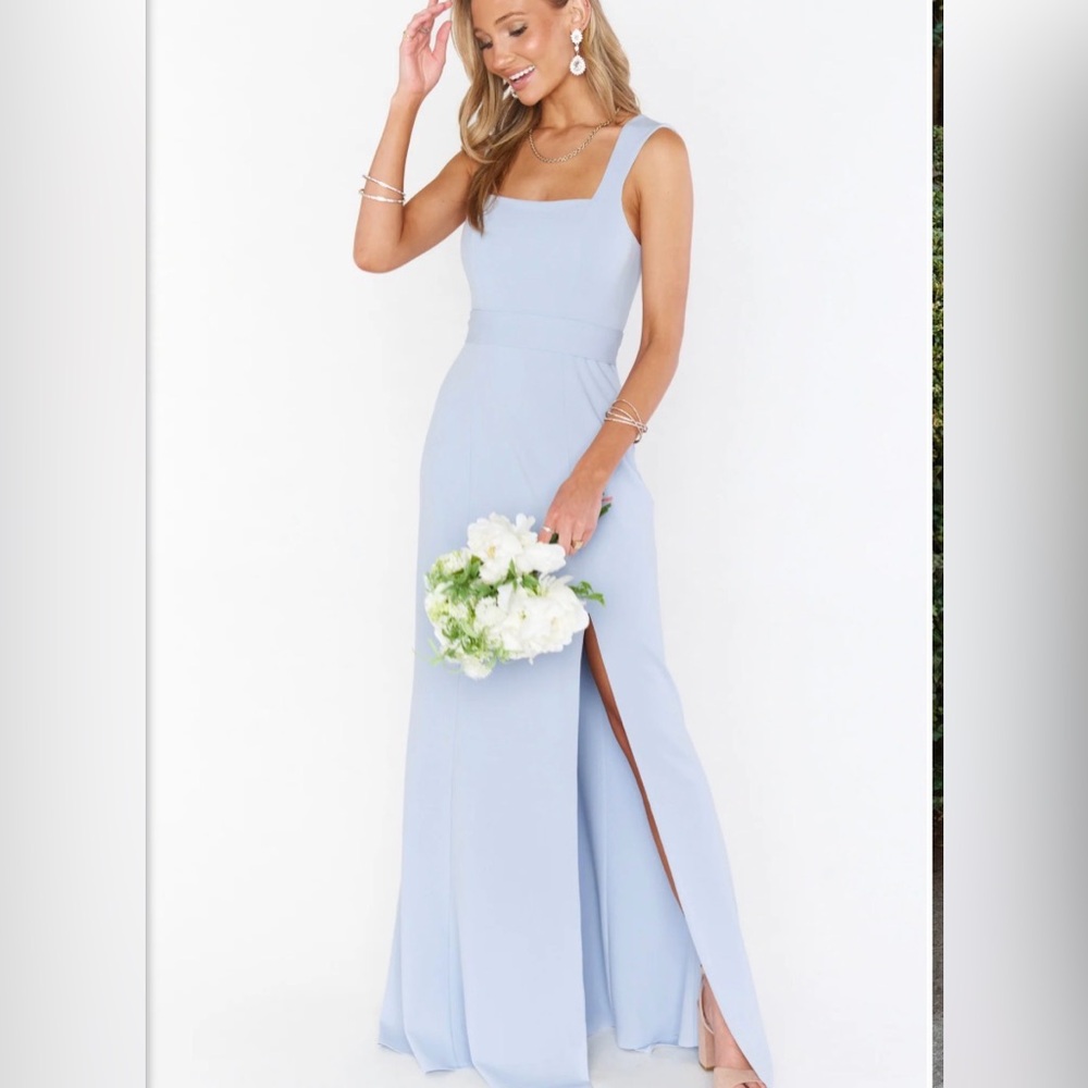 Show Me Your MuMu Powder Blue Square Neck Maxi Dress